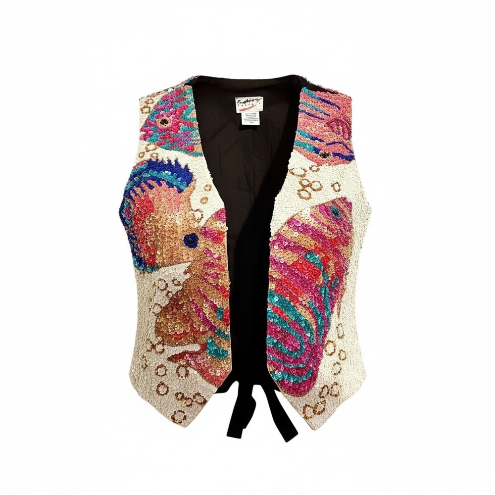 Vintage Colorful Sequin Vest